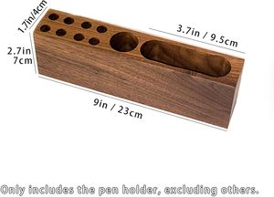 Porte-stylos pour bureau en bois d'acacia, support à crayons en bois massif, porte-cartes de visite, organisateur de stylos-plume, décoration esthétique minimaliste - Product Image 6