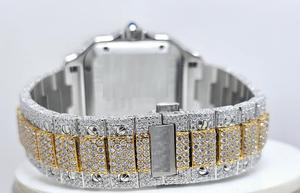 Montre mécanique unisexe en acier inoxydable avec cadran en cristal saphir, style hip-hop sport, incrustée de diamants Moissanite, avec alarme - Product Image 4