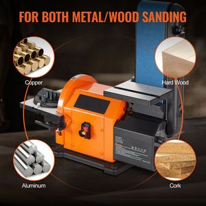 Levigatrice a Nastro da 6 Pollici con Nastro da 4 X 36 Pollici Tavolo da Lavoro per Falegnameria con Motore a Induzione 5A e Disco in Alluminio Pressofuso - Product Image 6
