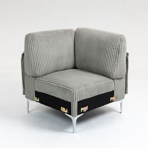 Divano Componibile Grigio con Modulo Angolare e Modulo Centrale per Soggiorno - Product Image 2