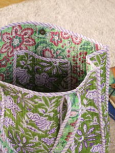Assorted Floral Quilted Cotton Tote <b>Bags</b> | Handmade Block Print Shoulder <b>Bags</b> | Wholesale Tote Collection - Product Image 4