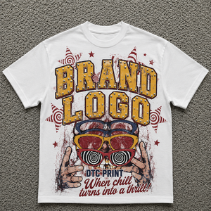 T-shirt Homme Premium Personnalisé avec Broderie Appliquée, Coupe Classique, Coton Épais Écologique, Séchage Rapide, 300g, Streetwear, Logo Rivet - Product Image 3