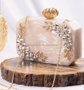 Best Quality Metal Material Resin Clutch Marble-Look Pattern <b>Handbag</b>/Shoulder Bag <b>for</b> <b>Wedding</b> Parties Direct from India - Product Image 1