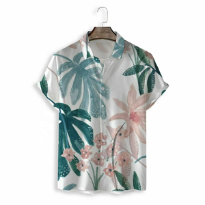 Summer Casual <b>Beach</b> <b>Men's</b> Button-Up <b>Shirt</b> Custom Short Sleeve Anti-Wrinkle Breathable Poplin Tropical Floral Hawaiian <b>Shirt</b> - Product Image 5