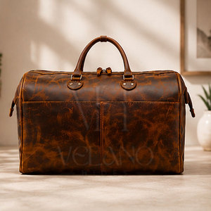 Sac de voyage en cuir imperméable 2026 avec bandoulière réglable, sac de sport en cuir personnalisé taille adulte, étanche - Product Image 3