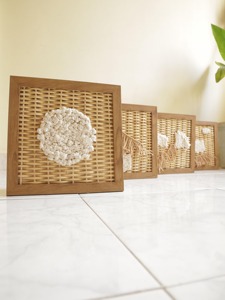 Marco de fotos de ratán hecho a mano con fibra natural, ideal para enmarcar arte o ilustraciones, para decoración boho, venta al por mayor desde India. - Product Image 4