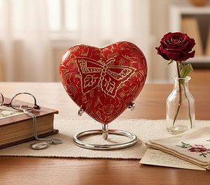 Handmade Ceramic Heart Pet Urn Durable Memorial <b>Casket</b> <b>for</b> Pets - Product Image 1