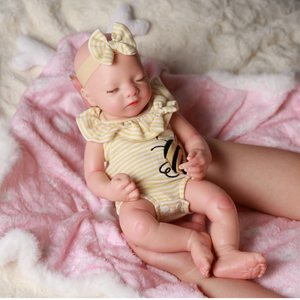 Poupées reborn en silicone intégral Babeside RTS Aurora de 16 pouces, bébé fille endormie, poupée en silicone platine, livraison rapide - Product Image 3