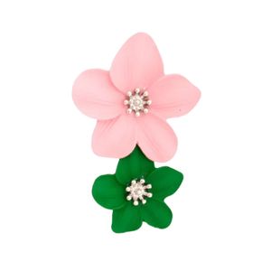Pendientes de Flores Rosas y Verdes para Mujer, Joyería de Moda, Elegantes Pendientes Florales, Accesorio Decorativo, Regalo para Fiestas - Product Image 2