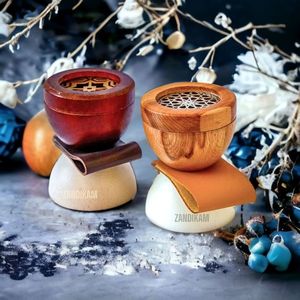 Modern Day Hand-Made Sandalwood Incense <b>Burner</b> With Brass Lid And Carved Patterns Aromatic Diffuser <b>For</b> All-Season Use <b>Burner</b> - Product Image 4