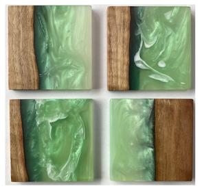 Juego de posavasos de resina y madera de diseño personalizado, posavasos de epoxi, juego de posavasos de resina, tapetes y almohadillas para mesa de comedor a un precio muy razonable - Product Image 4