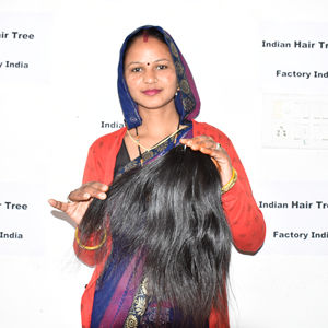 Extensiones de cabello humano indio negro de alta calidad, con aspecto natural, lisas, sedosas, Remy, con textura doble rizada, en venta. - Product Image 2