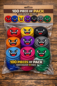 100 pièces de badges brodés visage en colère, à thermocoller ou à coudre, pour vêtements, sacs, casquettes, 10 couleurs disponibles - Product Image 3