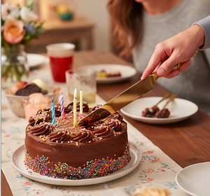 Serveur de gâteau en argent avec poignée de style anneau en or outil de coupe de gâteau élégant pour la cuisson quotidienne Dessert servant un usage domestique et des cadeaux - Product Image 5
