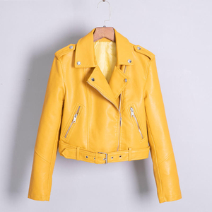 Chaqueta de Motera Extra Grande de Cuero PU Genuino Transpirable para Mujer, Moda Urbana de Invierno, Fabricante Mayorista - Product Image 1