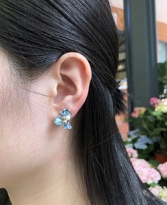 Argent Sterling 925 Fin Boucles D'oreilles à Tige En Email Bleu Et Perles Pour <span class=keywords><strong>Les</strong></span> Bijoux Commemoratifs De Fete - Product Image 3