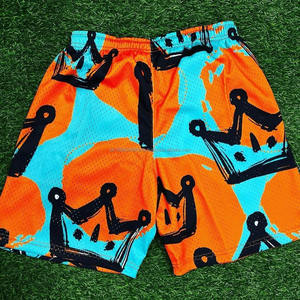 Vintage Streetwear <b>Shorts</b> <b>Men</b> Custom Tackle Embroidery Retro <b>Mens</b> Plain Double Mesh Basketball <b>Shorts</b> - Product Image 5