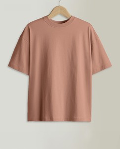 T-shirt rétro pour homme, coupe ample, teinture pigmentée, style vintage, épaules tombantes, tee-shirt boxy, coton haute densité - Product Image 1