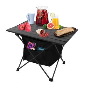 Portable Rustproof Aluminum Alloy Roll-Up <b>Camping</b> <b>Table</b> Foldable with <b>Storage</b> Basket Outdoor Furniture - Product Image 2