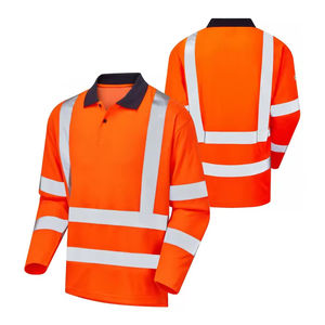 Camisetas de Seguridad Reflectantes con Cinta de Alta Visibilidad, Camisetas de Manga Larga para Trabajo al Aire Libre, Logotipo Personalizado OEM de Fábrica - Product Image 1