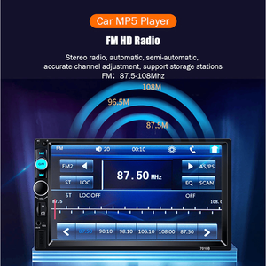 Reproductor MP5 para coche doble 2 DIN de 7 pulgadas para radio estéreo con pantalla táctil Bluetooth con cámara incorporada - Product Image 6