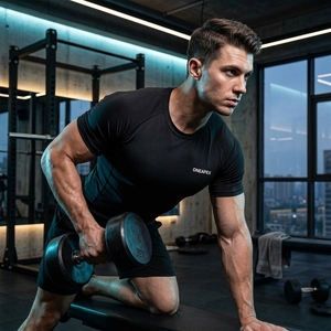 <b>Men</b> <b>Compression</b> T <b>Shirt</b> Black Short Sleeve Athletic Gym Training Sportswear Custom Logo Fitness Running Workout <b>Shirt</b> - Product Image 5