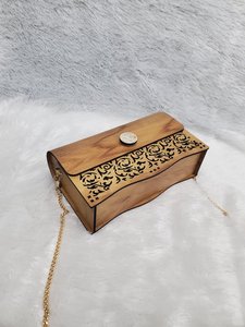 Pochette en bois écologique faite à la main avec motif floral découpé pour cadeaux de mariage et cadeaux pour la fête nuptiale - Article cadeau créatif moderne - Product Image 5