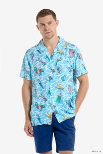 Camisa de hombre con estampado floral hawaiano, manga corta, informal, para playa, con botones, ligera, de algodón, para verano. - Product Image 6