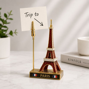 Support à mémos en métal personnalisé avec un monument de la ville |   Clip crocodile en émail souple |   Impression UV Souvenir de voyage traditionnel à collectionner OEM - Product Image 2