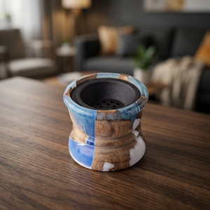 Brûleur d'encens en bois et résine artisanal, éco-responsable et durable, idéal pour la prière quotidienne, l'aromathérapie et la relaxation à la maison - Product Image 1