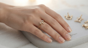 Offre Spéciale Bague Signe Astrologique Bélier en Or Jaune 14 carats avec Diamant, Bijou Fin Prêt à Expédier pour Femme - Product Image 2