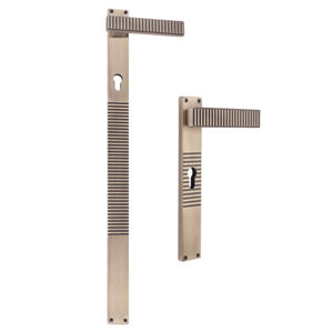 Modern Brass Aluminium Plate Mortise <b>Door</b> Handle Set Long Backplate Matt PVD Gold Rose Gold AB Matt Black Entrance <b>Lock</b> <b>Hardware</b> - Product Image 5