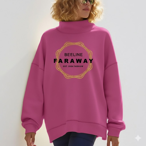 เสื้อสเวตเชิ้ตผ้าฟลีซหนานุ่มคุณภาพสูงสำหรับผู้หญิง คอเต่า ปรับแต่งได้ ผลิตจากโพลีเอสเตอร์/คอตตอน สำหรับฤดูหนาว ปักลายเรียบง่าย - Product Image 3