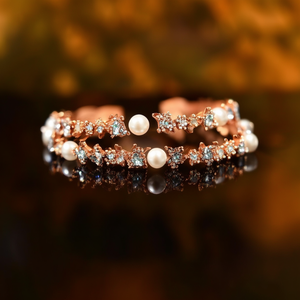 Fashion for Mango <b>Bangles</b> 2x6-Trendy <b>Copper</b> Alloy Bracelets with Zircon & Pearl for Engagement - Product Image 3