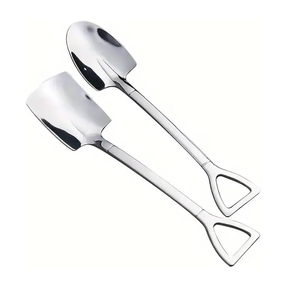Juego de Cucharas Cuadradas Pequeñas de Acero Inoxidable Creativas con Mango Largo, Elegante Forma de Corazón, para Bodas, 30 ml, Acabado Espejo - Product Image 2
