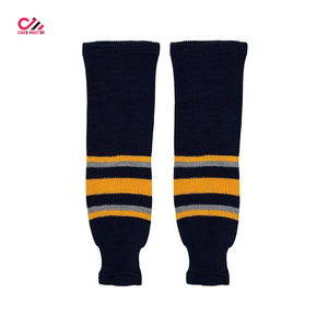 Ice Hockey <b>Socks</b> Black Gold White Striped <b>Moisture</b> Wicking Elastic Waist Men Adult All Seasons Sublimated Print - Product Image 6
