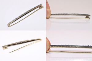 Broche de Boda con Diseño Antiguo, Chapado en Oro de 14k, Plata 925, Diamante Cultivado en Laboratorio, Engastado en Puntas, Certificado - Product Image 5