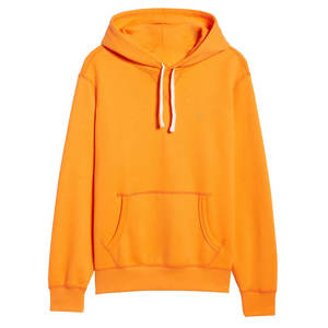 Sweat-shirt à capuche unisexe orange, coupe classique, en molleton, décontracté, avec poche avant, pour l'automne - Product Image 1