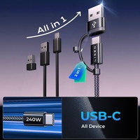 LISEN Carga rápida 240W USB C a USB C Cable Tipo C Cable de cargador para iPhone 16 Pro Max MacBook Pro iPad Pro IWatch 10