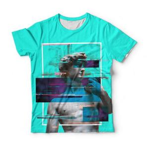 Geometric Pattern Men's Short Sleeve T-<b>Shirt</b> O-Neck Regular Fit Sublimation Print Casual Style <b>100</b>% <b>Polyester</b> Woven Fabric - Product Image 4