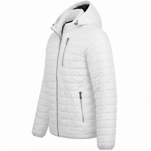 Men's Outdoor Travel Waterproof <b>Fleece</b> Hooded <b>Jacket</b> Custom Lightweight Padded Winter Coat Warm Casual Outerwear Manufacturer - Product Image 2