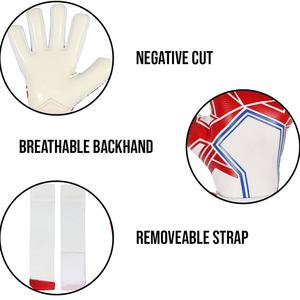 Gants de gardien de but professionnels personnalisés au design dernier cri, contact de la paume avant en latex, dos en silicone imprimé, coupe négative, enveloppe du pouce - Product Image 6