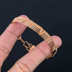 Bracelet en cuivre pur, bracelet de guérison traditionnel pour hommes et femmes, bracelet réglable durable avec un design élégant - Product Image 3