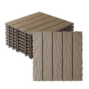 27 Pack Plastic <b>Interlocking</b> Deck <b>Tiles</b> 11.8"x11.8" Waterproof Flooring for Indoor Outdoor Patio 27 Pack 11.8"x11.8" Decking - Product Image 1
