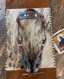 Ensemble d'attelage équestre personnalisé fait main et durable en cuir multicolore, avec têtière, collier de poitrée assorti, rênes et tourières - Product Image 3