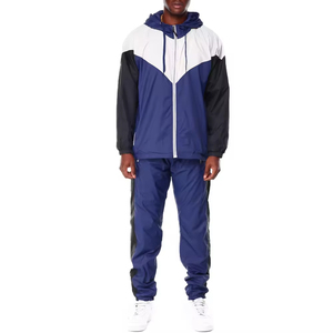 Manufacturer Nylon <b>Wind</b> <b>Breaker</b> Tracksuit Streetwear Lightweight Outdoors 2 Pieces Windproof Tracksuit for Men - Product Image 1