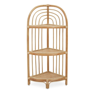 Wholesale Natural Rattan <b>Corner</b> Shelf Eco-Friendly Woven Standing Minimalist Home Office Bookcase <b>Cabinet</b> Storage Organizer Home - Product Image 1