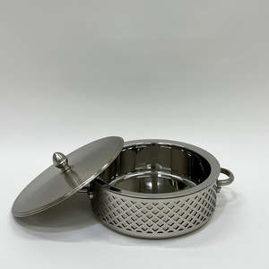 Calentador de Comida Tipo Majlis de Acero Inoxidable 201, con Tapa Abombada, Capacidad de 3L, Calentamiento con Alcohol, Inyección Manual de Vapor, Estilo Árabe de Lujo - Product Image 4