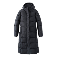 Doudoune longue matelassée personnalisée pour femme, à manches longues, fermeture éclair, couleur unie, pour l'hiver, à capuche, standard, respirante, coupe droite