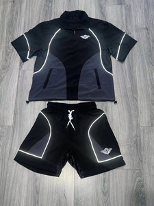 Hot Sale Professional Nylon Two-Piece Windbreaker Shorts Set <b>Long</b> Sleeve with Hood Printed Plus Size Feature - Product Image 2